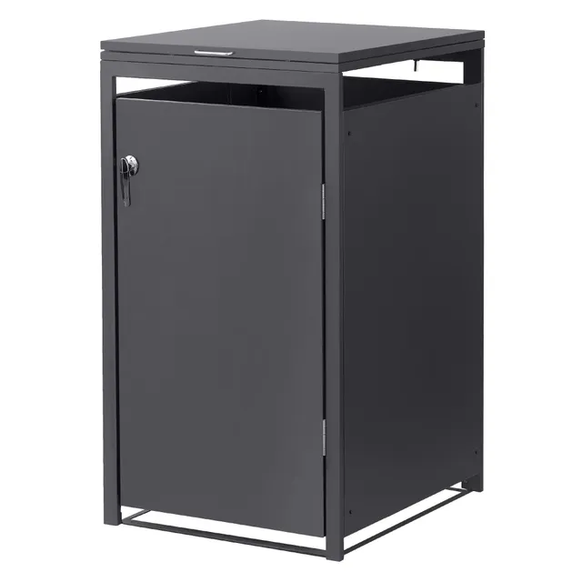ECD Germany Garten coffre poubelle acier anthracite 68x80x116 cm