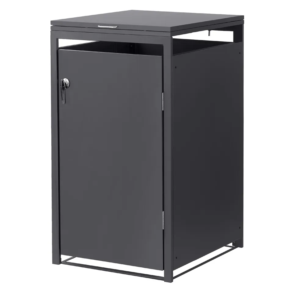 ECD Germany Garten coffre poubelle acier anthracite 68x80x116 cm