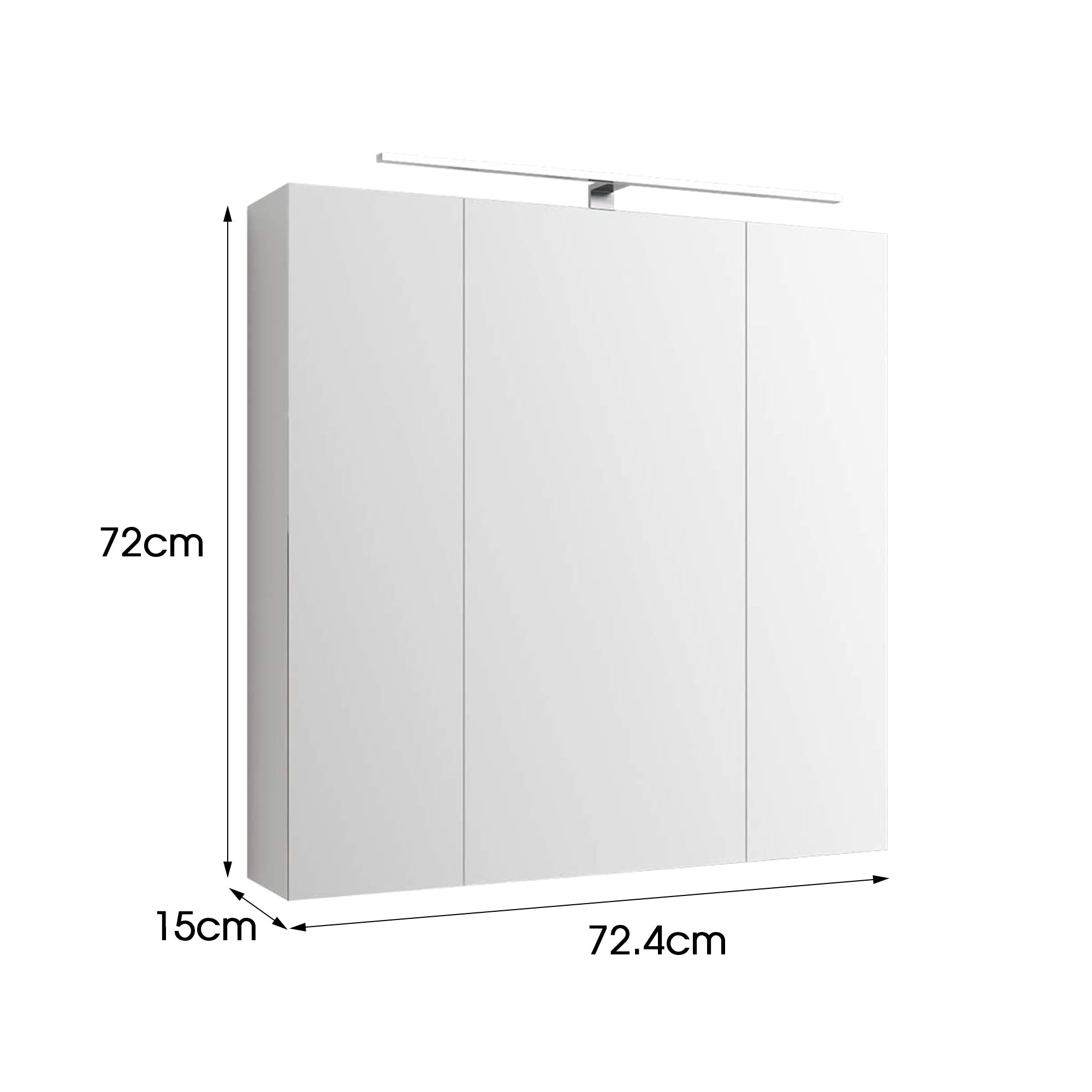 ECD Germany ML-Design armoire miroir LED blanc 72 cm prise