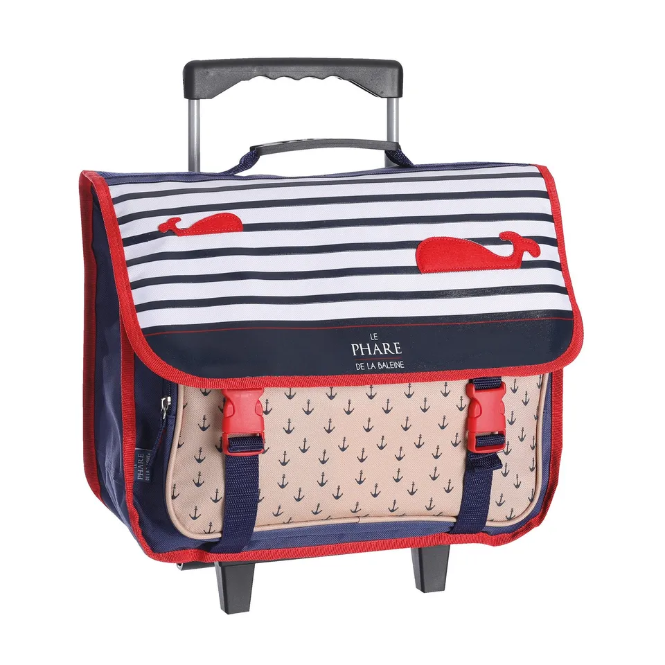Cartable Trolley 4-6 Ans Crabes Rayures École