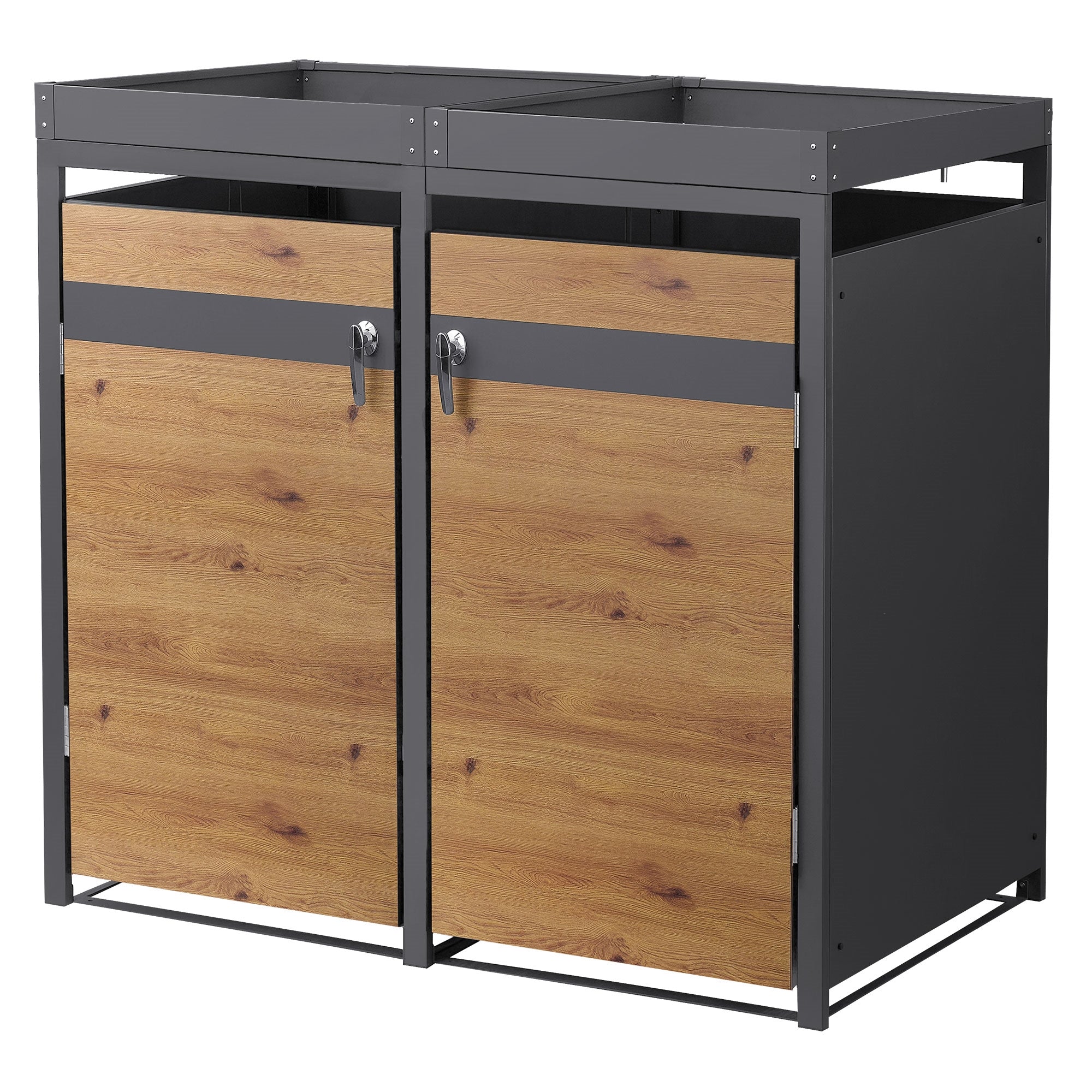 ECD Germany Garten cache-poubelle acier anthracite 4x240L
