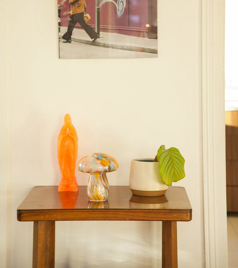 L'avant gardiste lampe champignon verre sans fil multicolore