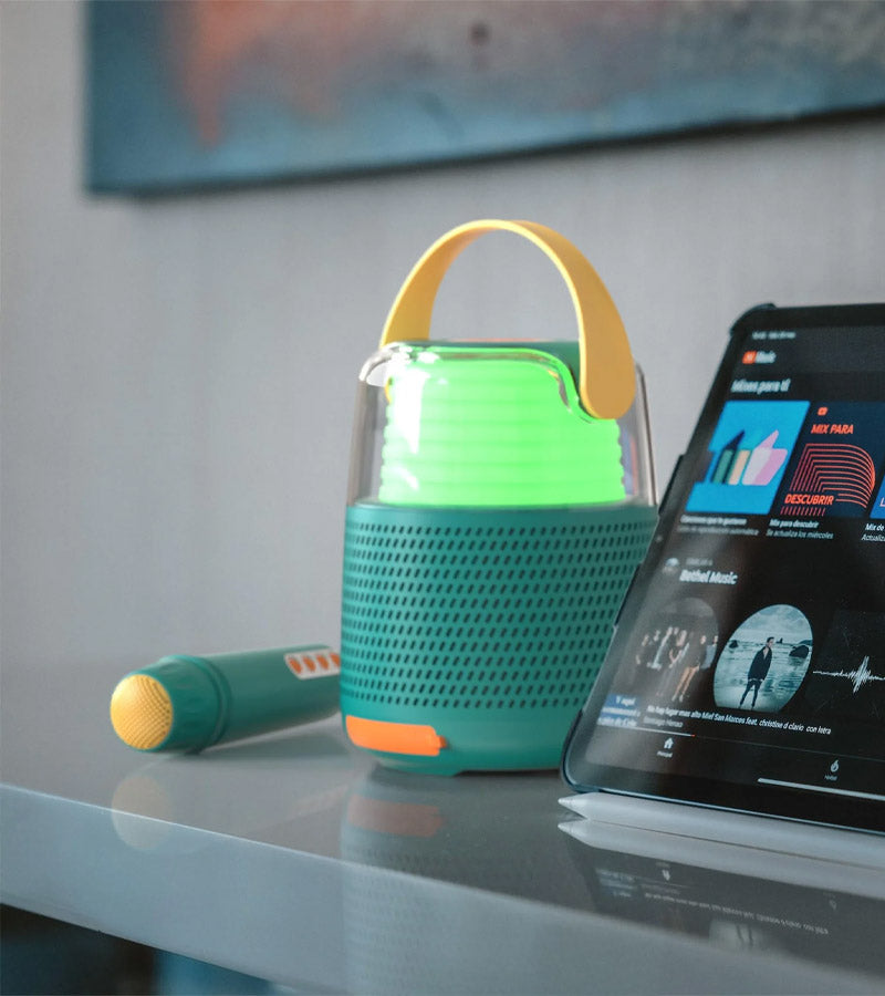 L'avant gardiste High-tech Enceinte micro karaoké bleue