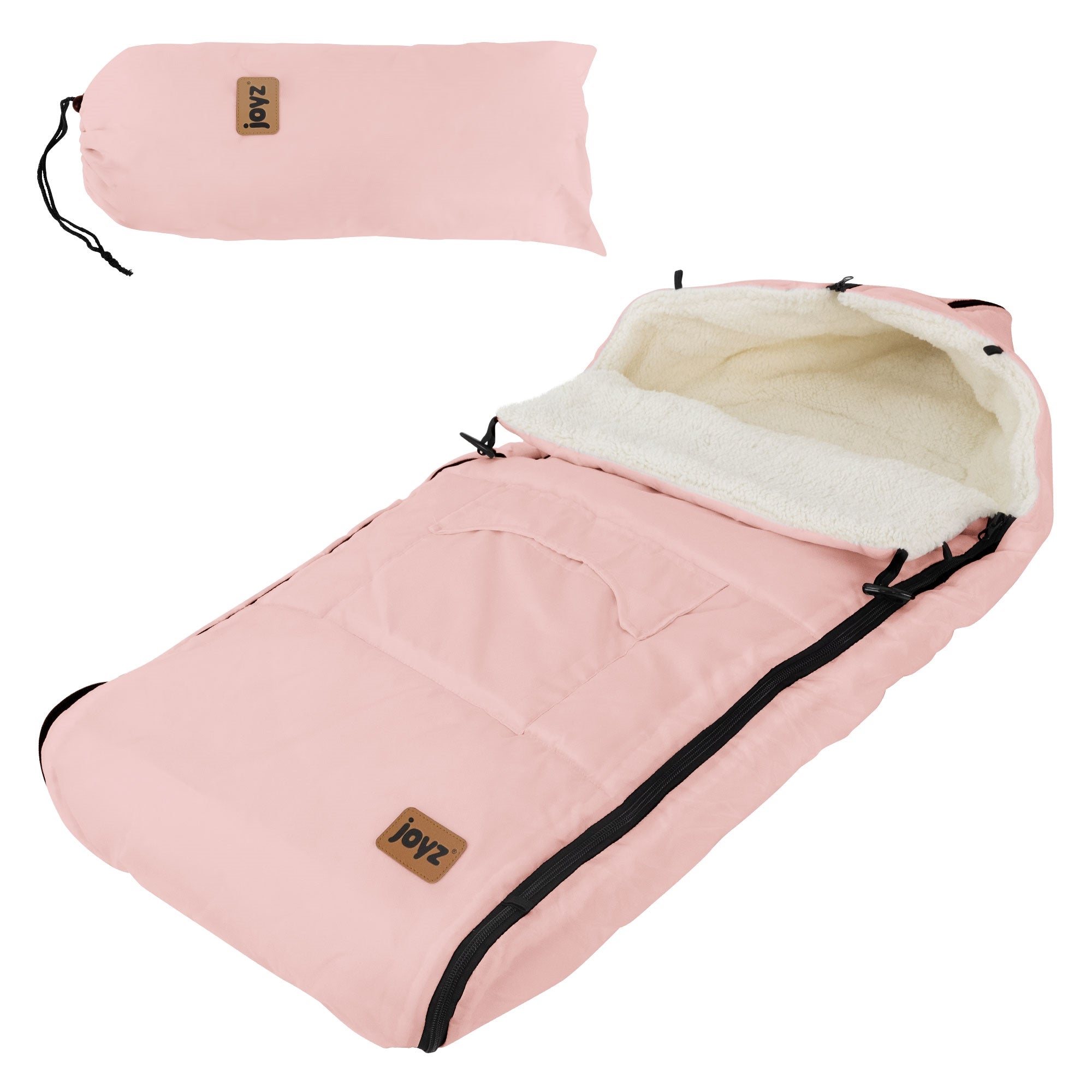 Joyz chancelière bébé polaire rose 94x48x10 cm