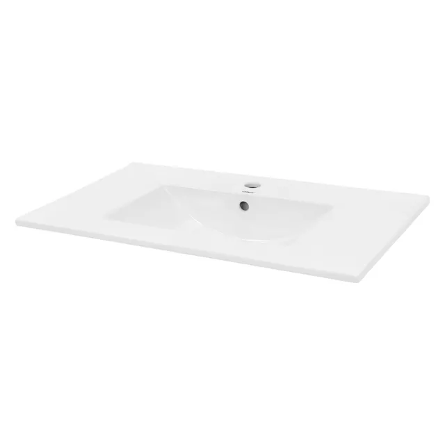 LuxeBath lavabo encastrable céramique blanc 81x46,5 avec bonde