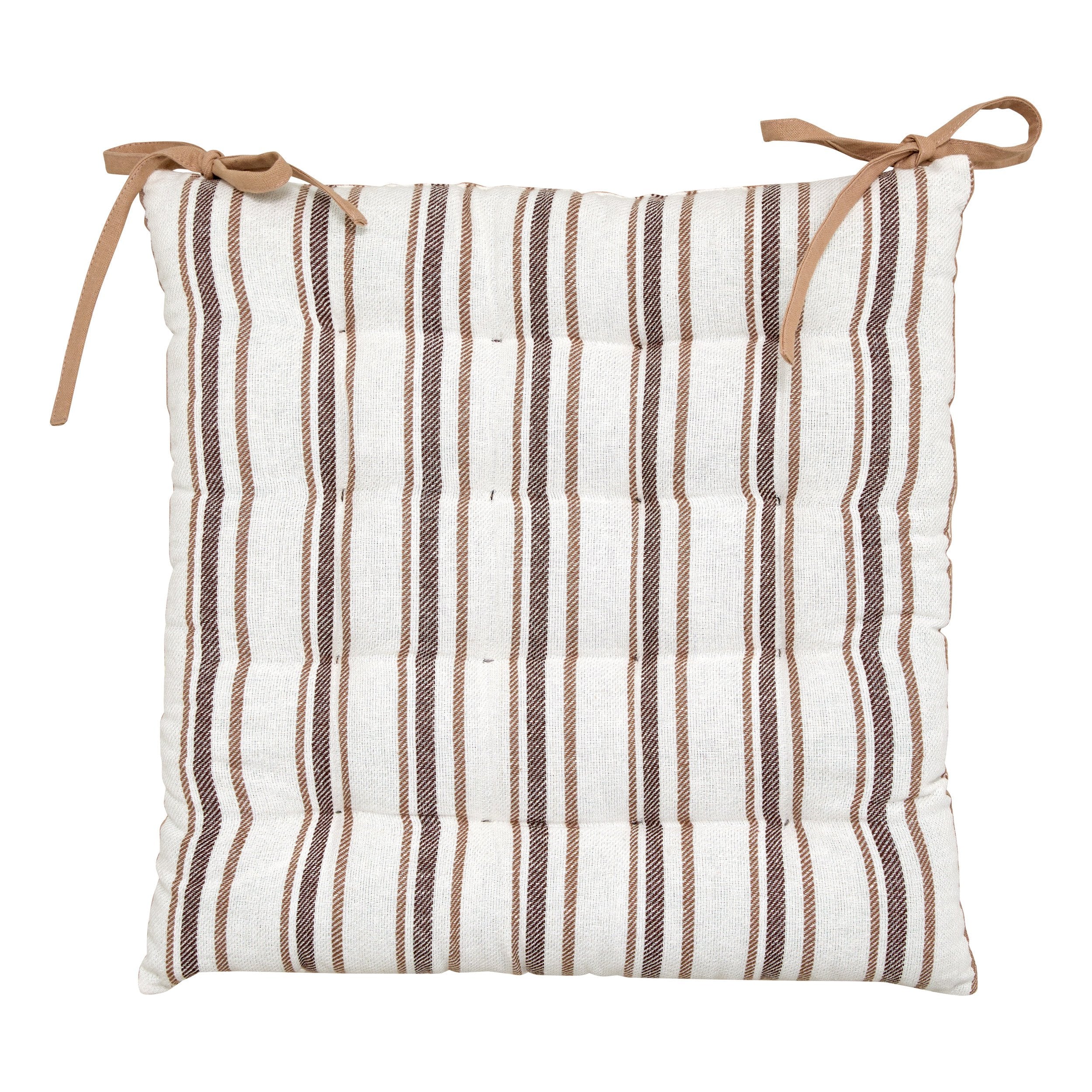 Stokomani Maison galette de chaise rayures lin 38x38 cm