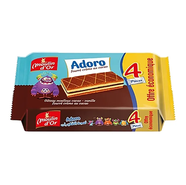Stokomani 4 cakes fourrés crème cacao goûter