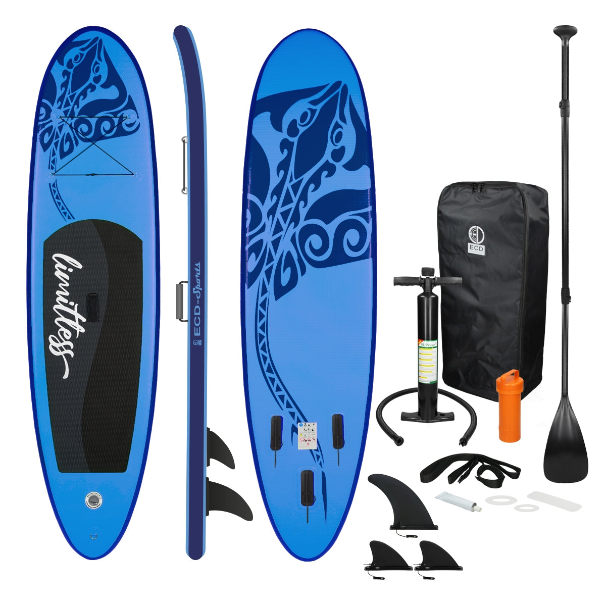 ECD Germany Limitless paddle gonflable 308x76 bleu PVC