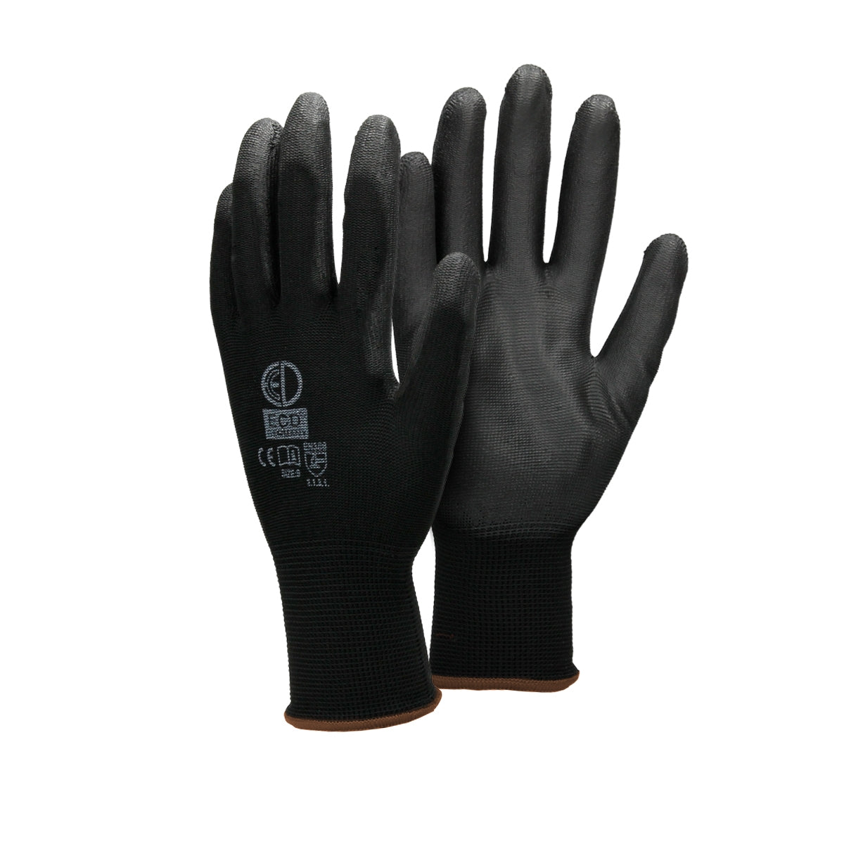 ECD Germany Gants travail PU noir taille L lot 24 paires