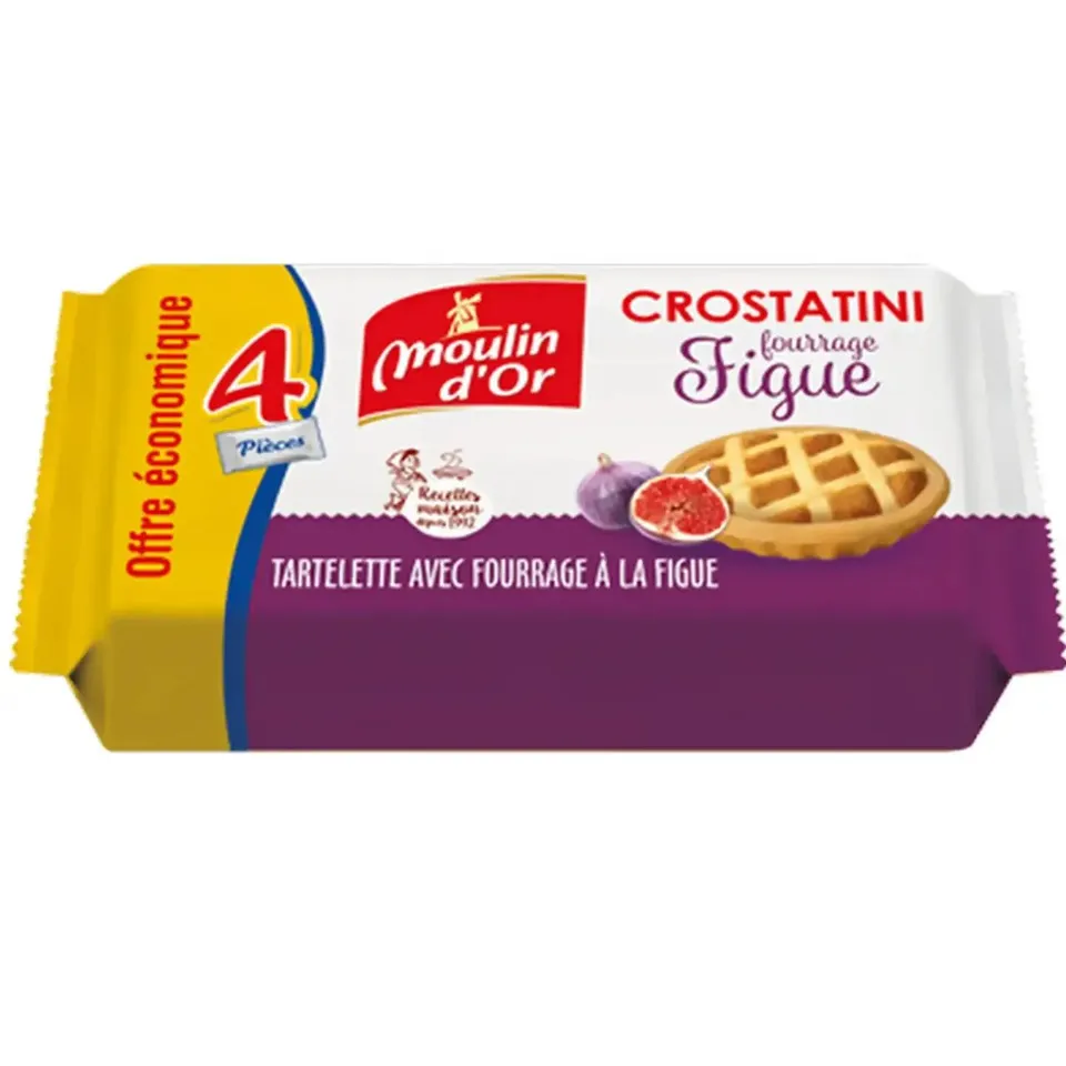 Stokomani Épicerie 4 tartelettes à la figue lot 4 pièces
