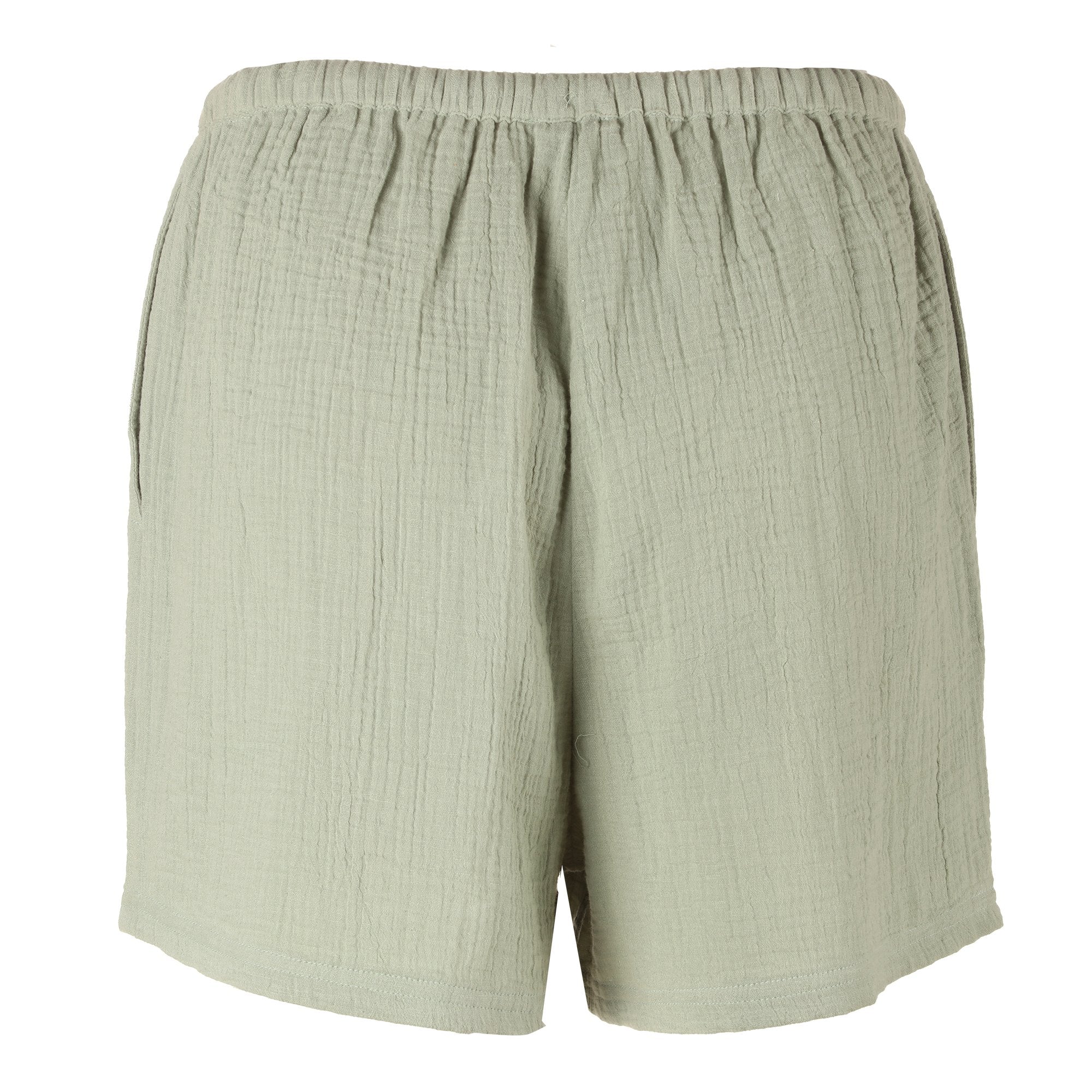 Stokomani short gaze de coton vert femme été