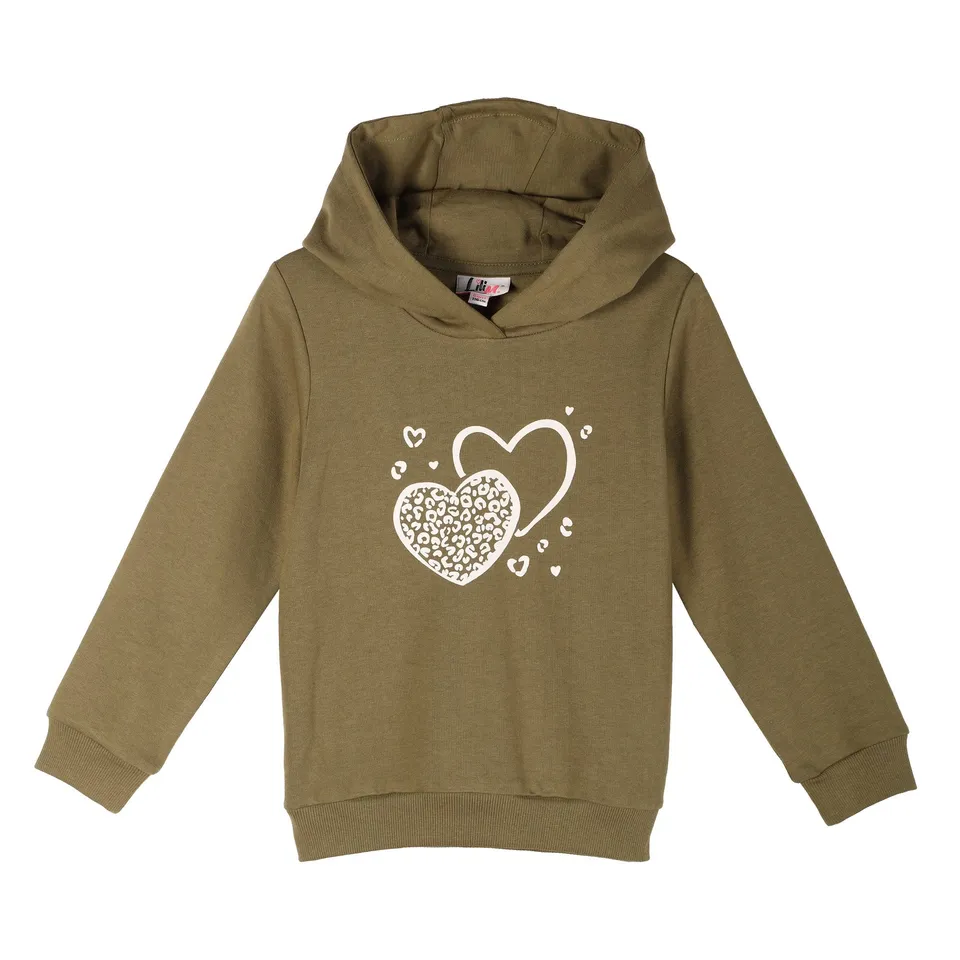 Stokomani Mode Sweat à capuche kaki enfant coton