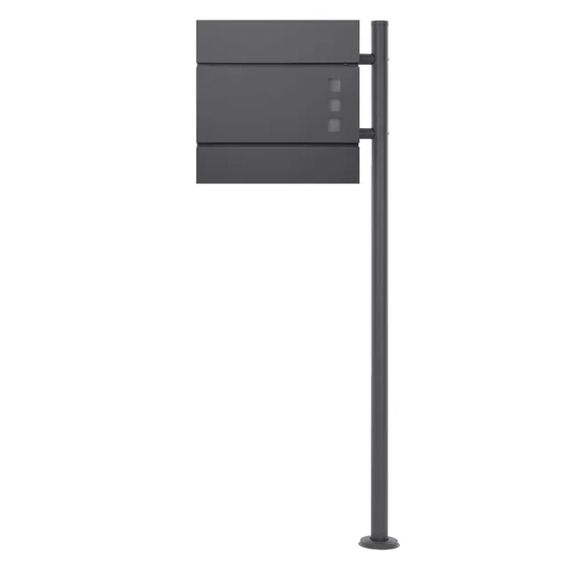 ECD Germany Boite aux lettres sur pied 120 cm noir marbre journal