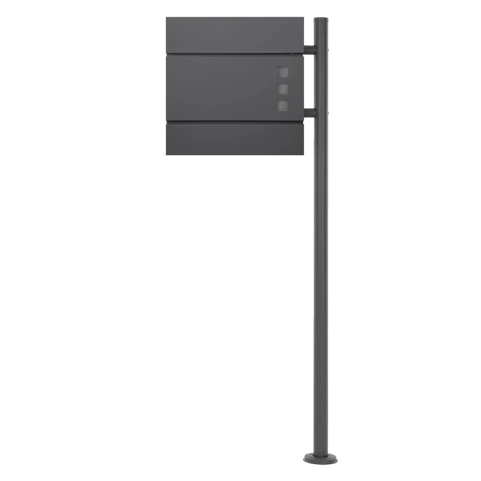 ECD Germany Boite aux lettres sur pied 120 cm noir marbre journal