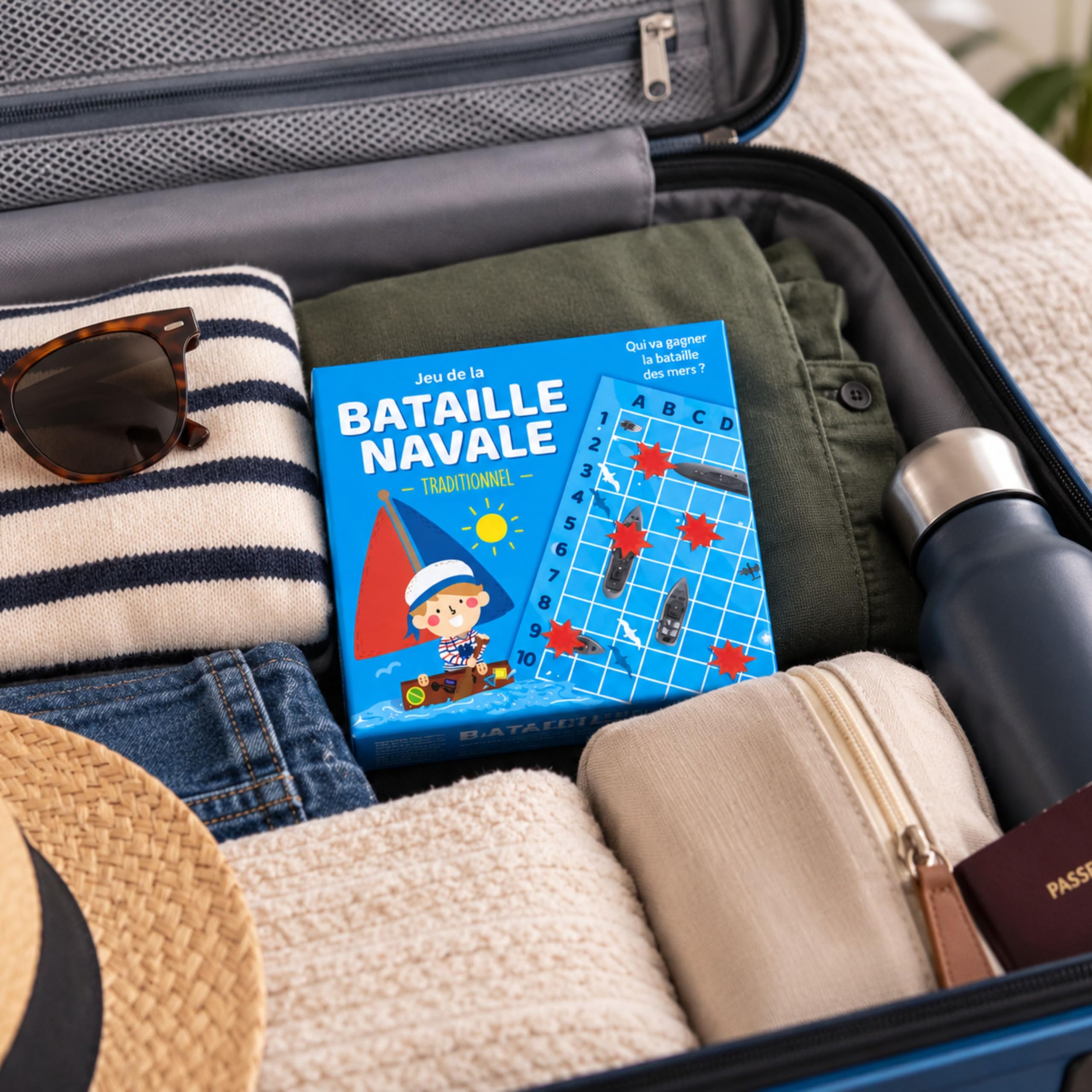 Shop-Story Loisirs bataille navale voyage 15x14cm 2 joueurs