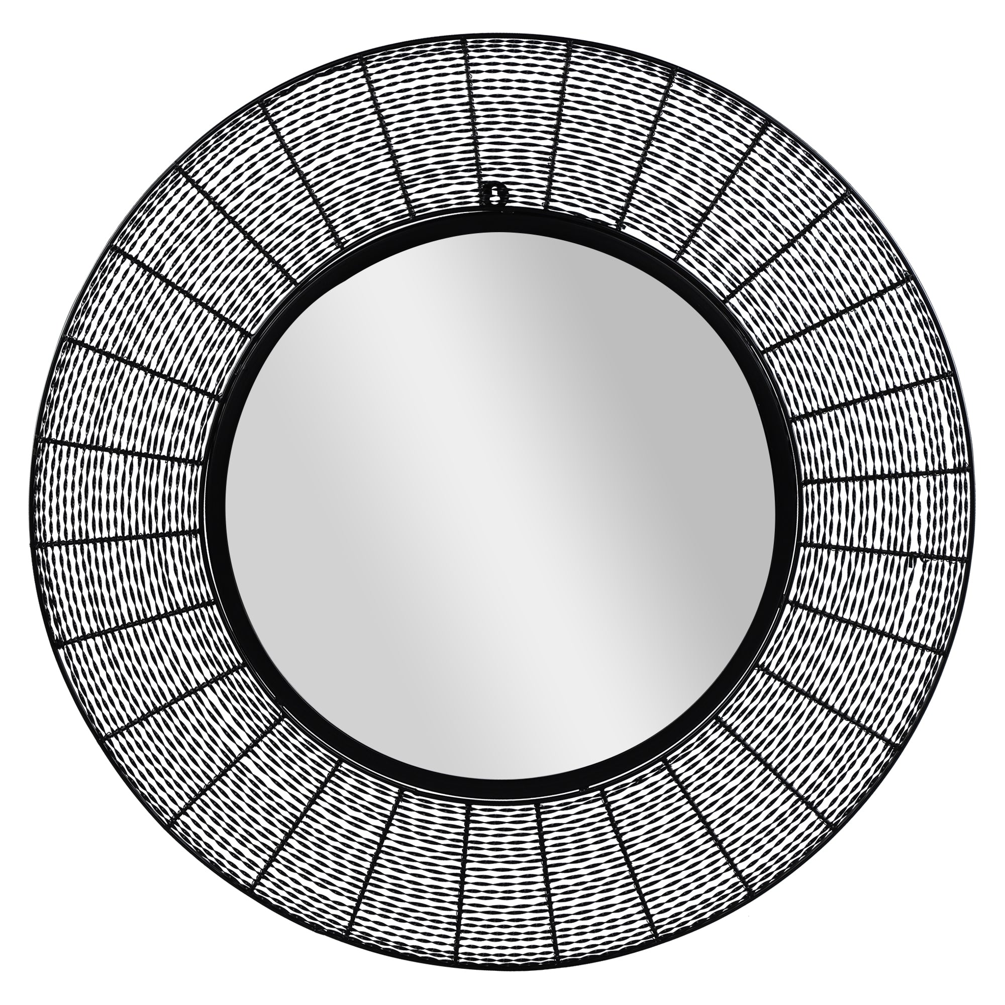 ECD Germany Haus & Wohnen miroir mural rond 84 cm noir métal