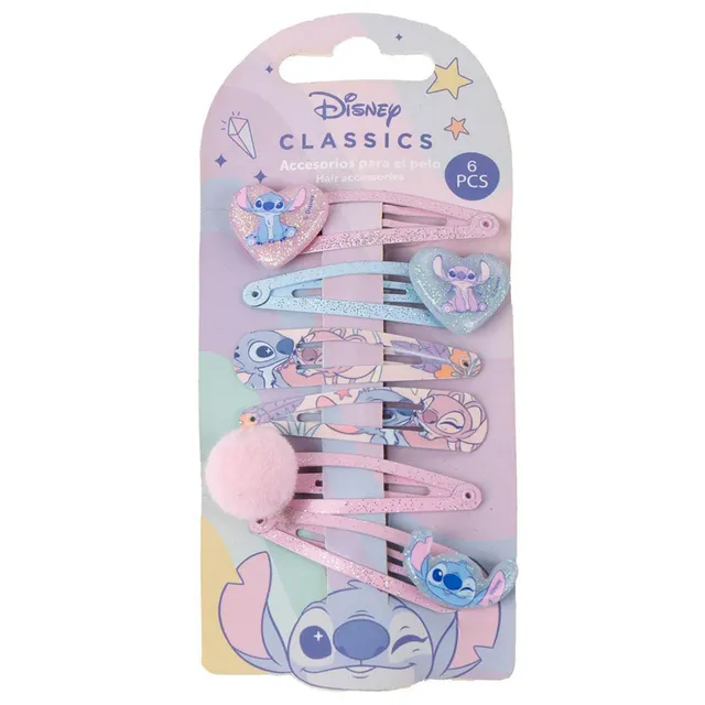 Stokomani 6 barrettes coeur pompon Lilo & Stitch cheveux