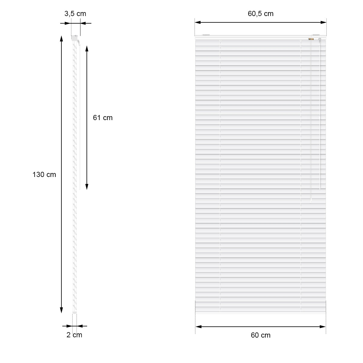ECD Germany Garten 60x130 brise-vue aluminium blanc