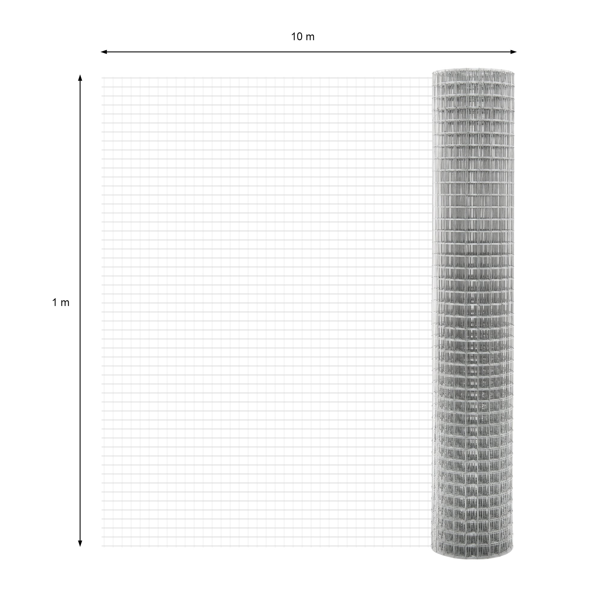 ECD Germany Garten grillage volière 1x10m argent 12x12 mm
