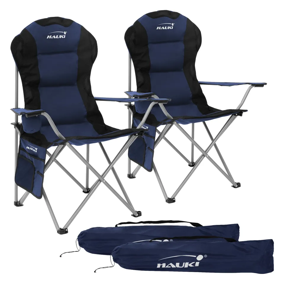 ECD Germany Hauki chaise camping pliable bleu 150 kg