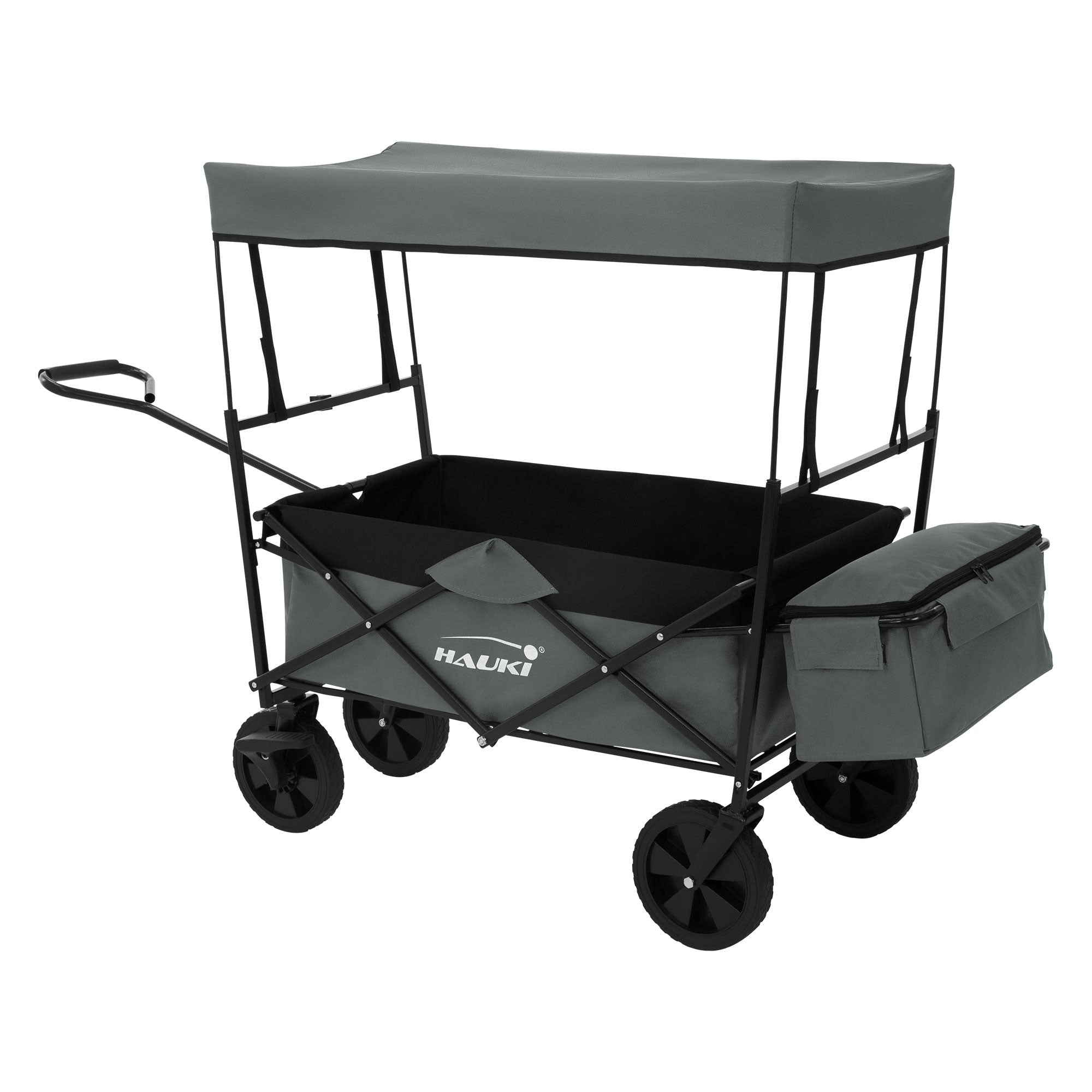 ECD Germany Hauki chariot pliable avec toit bleu/gris XXL 80 kg