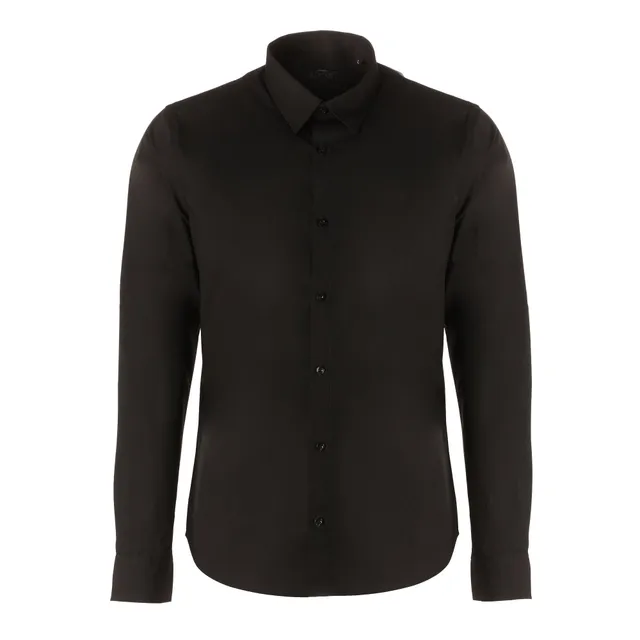 Stokomani Mode chemise noire homme basic tailles S à XXL
