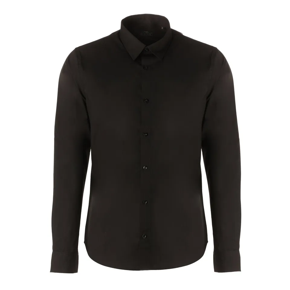 Stokomani Mode chemise noire homme basic tailles S à XXL