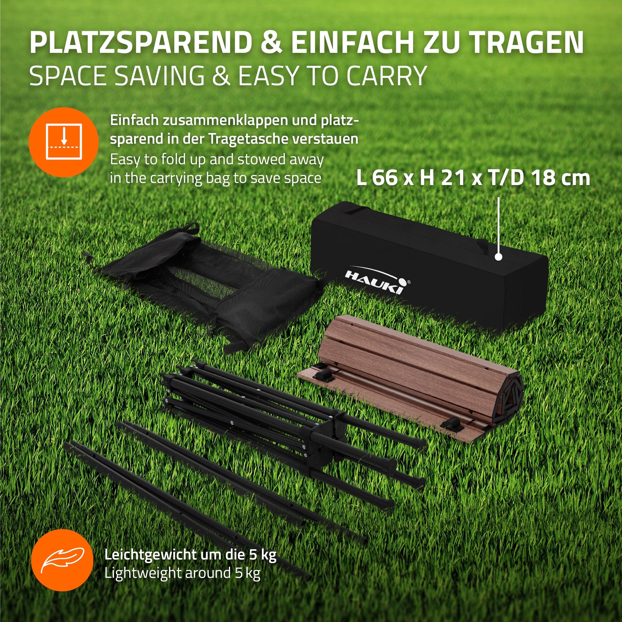 ECD Germany set camping table + 2 chaises pliantes noir