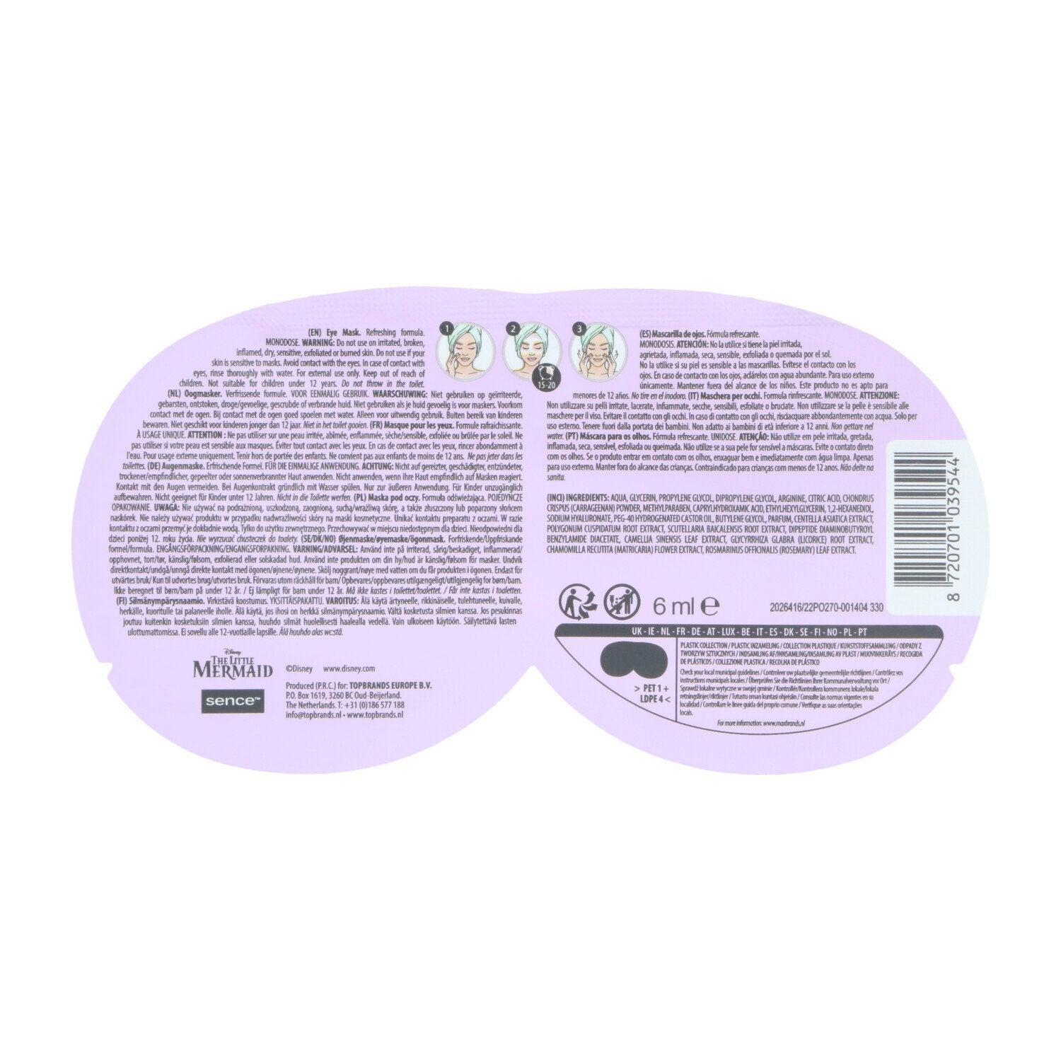 Stokomani Beauté masque en tissu pour les yeux soin visage