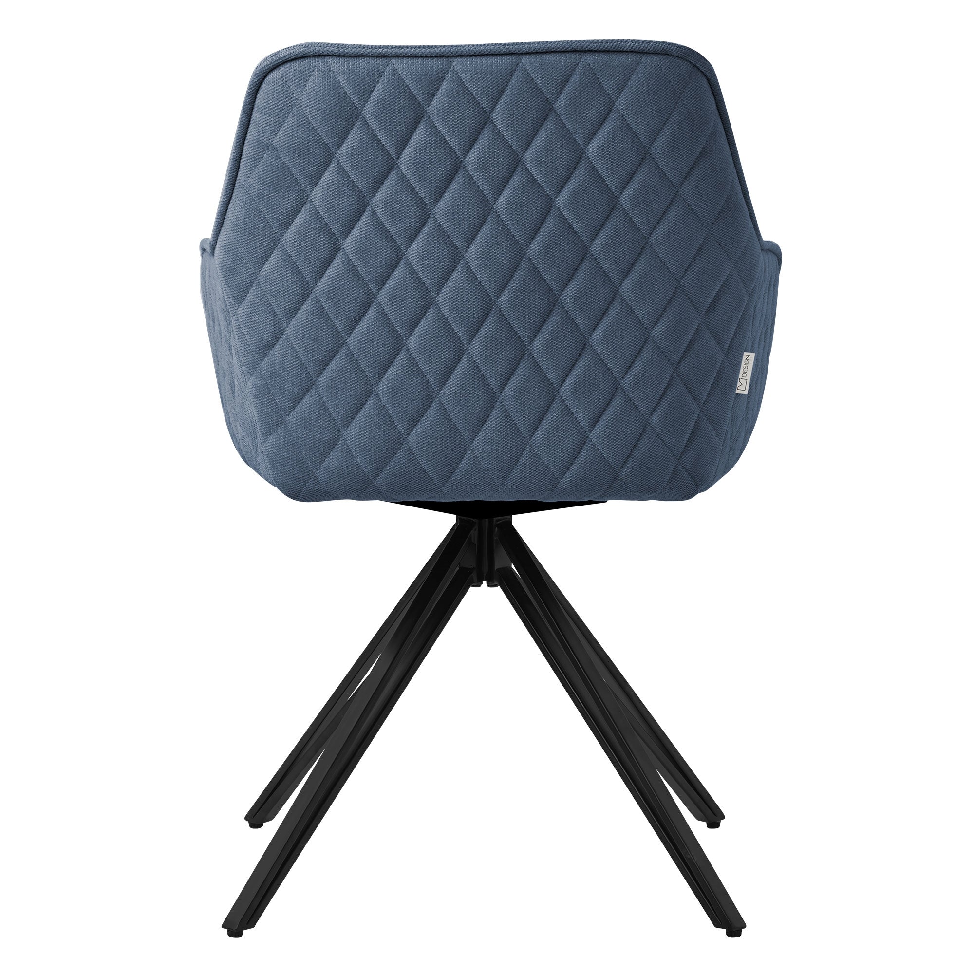 ECD Germany Möbel chaise pivotante bleue tissu 84,5 cm