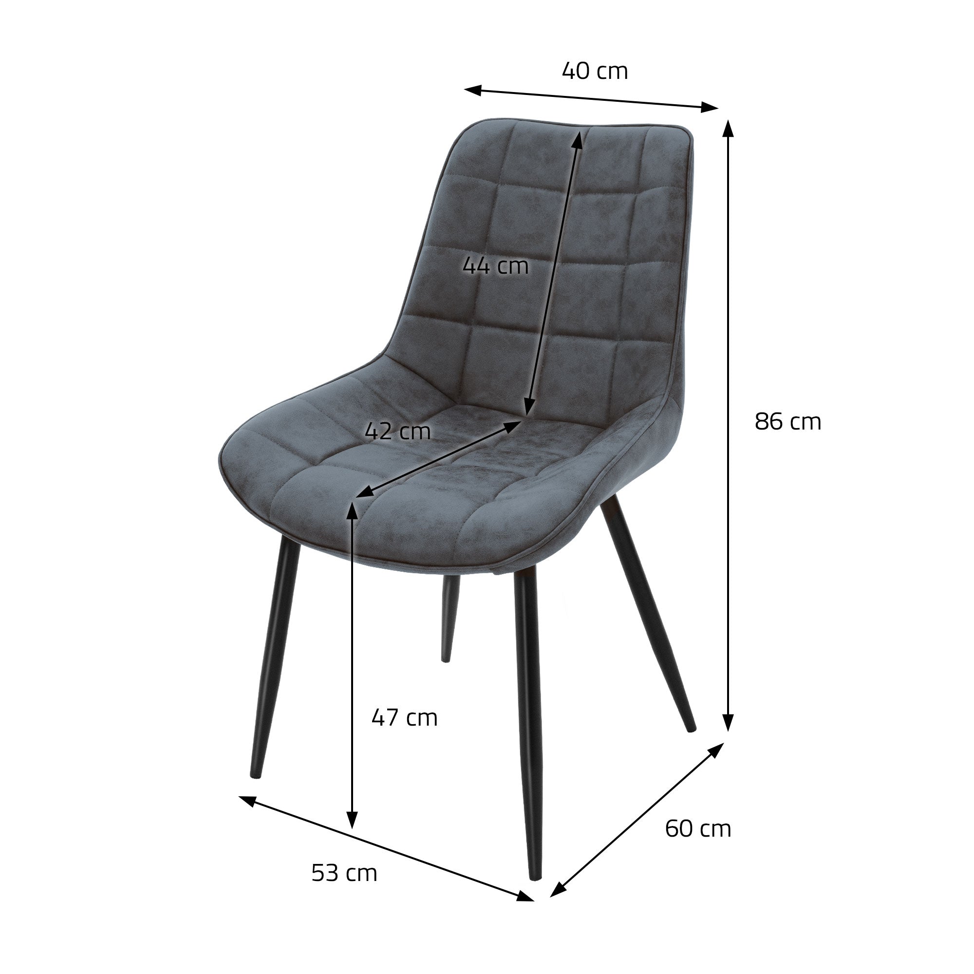 ML-Design Chaise salle à manger similicuir anthracite lot 4