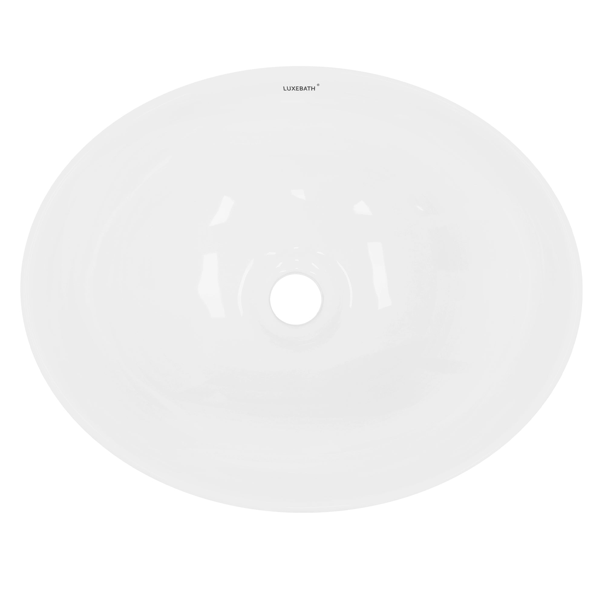 ECD Sanitär LuxeBath vasque céramique blanche 41x33 bonde argent