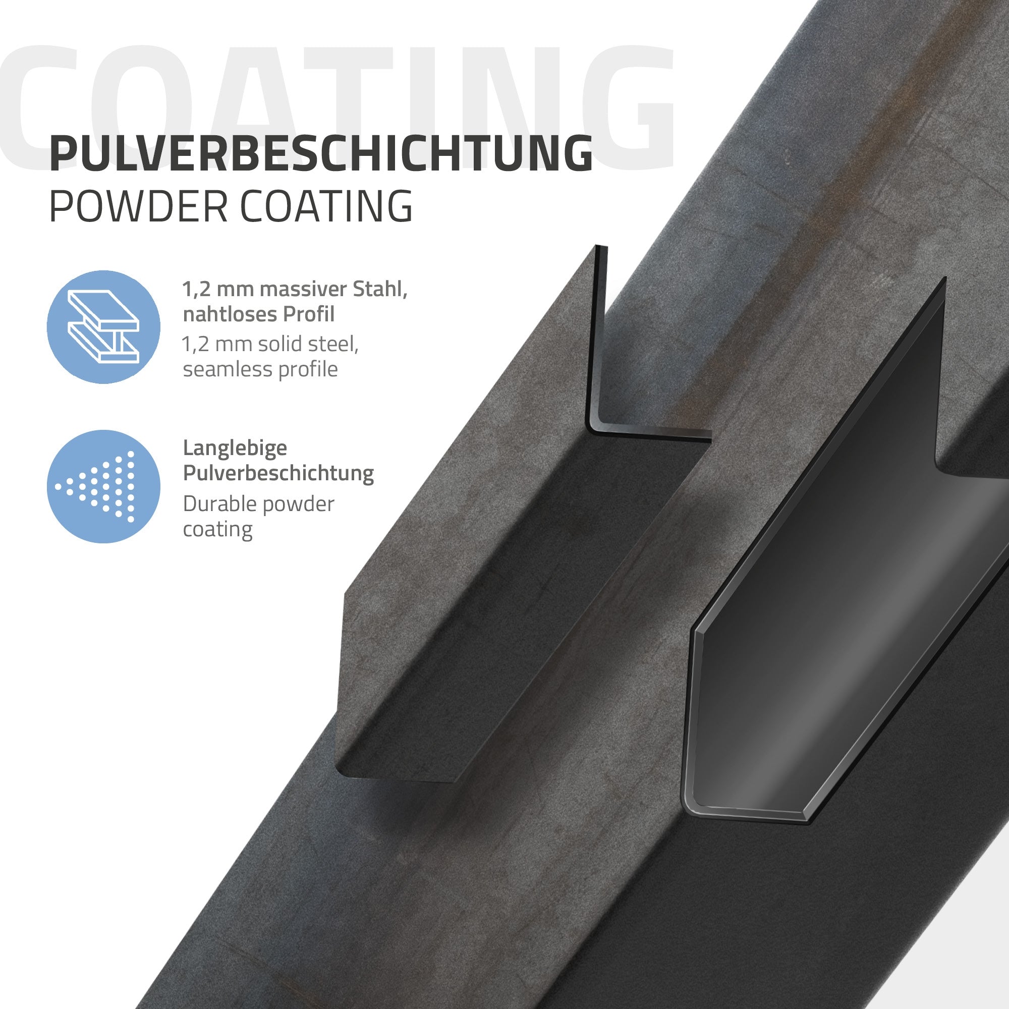 ECD Germany Pieds de table 90cm industriel acier lot 4