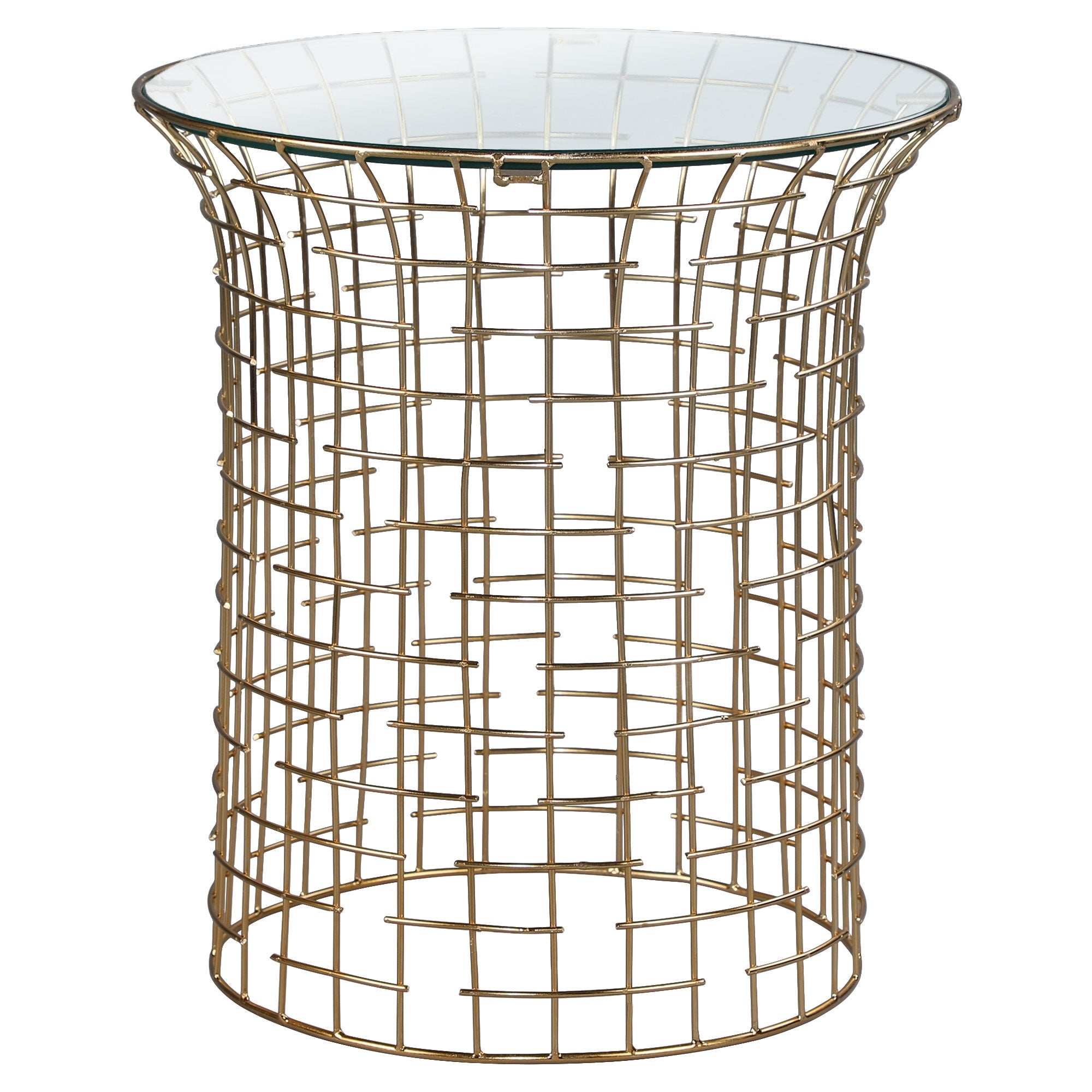 ECD Germany WOMO-Design table d’appoint noir doré 40x40x45 cm
