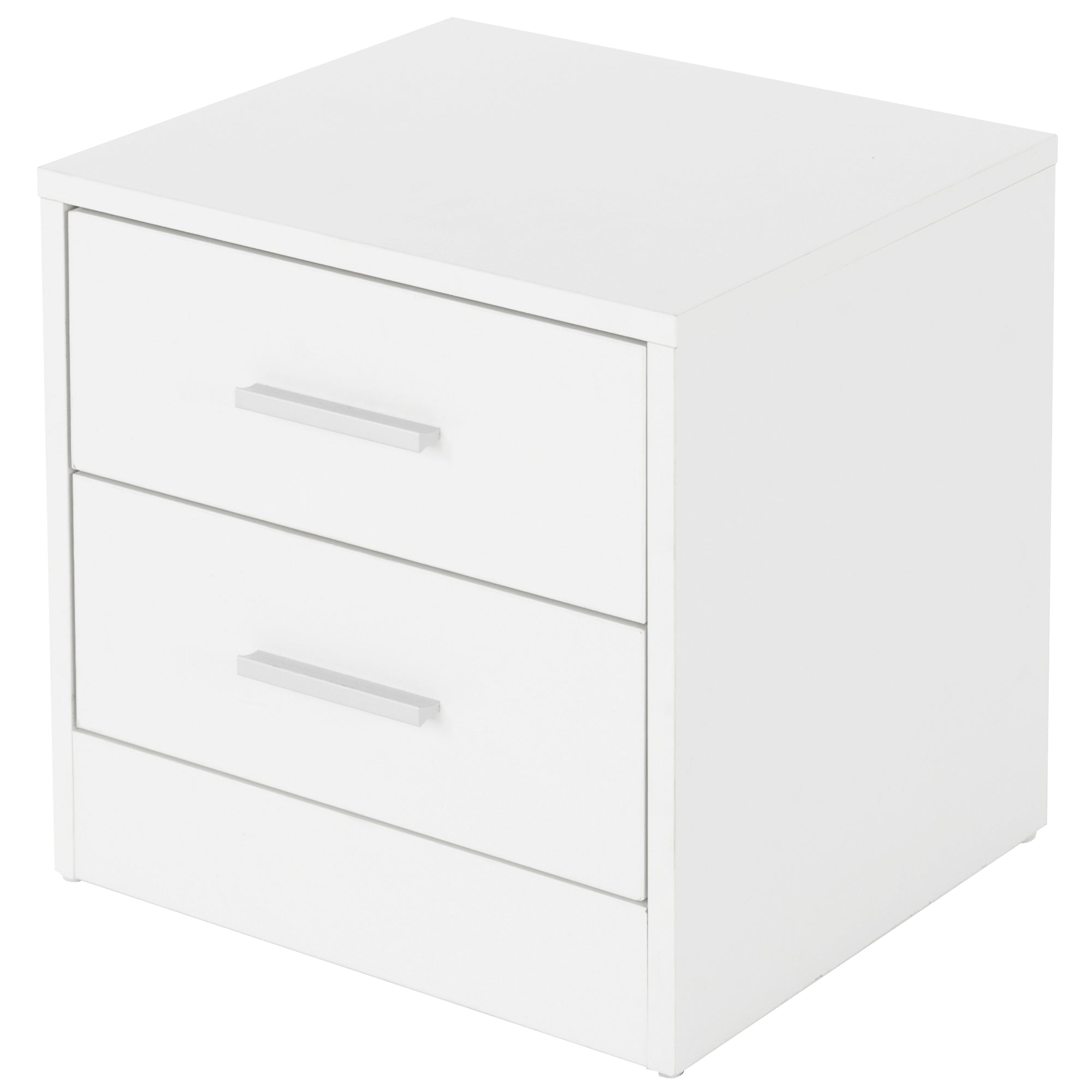 ML-Design table de chevet blanche 38x37x34 cm 2 tiroirs lot 2