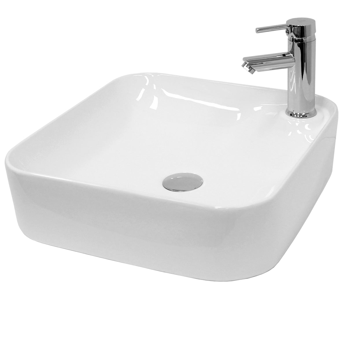ECD Germany Sanitär vasque céramique noir 430x430 mm