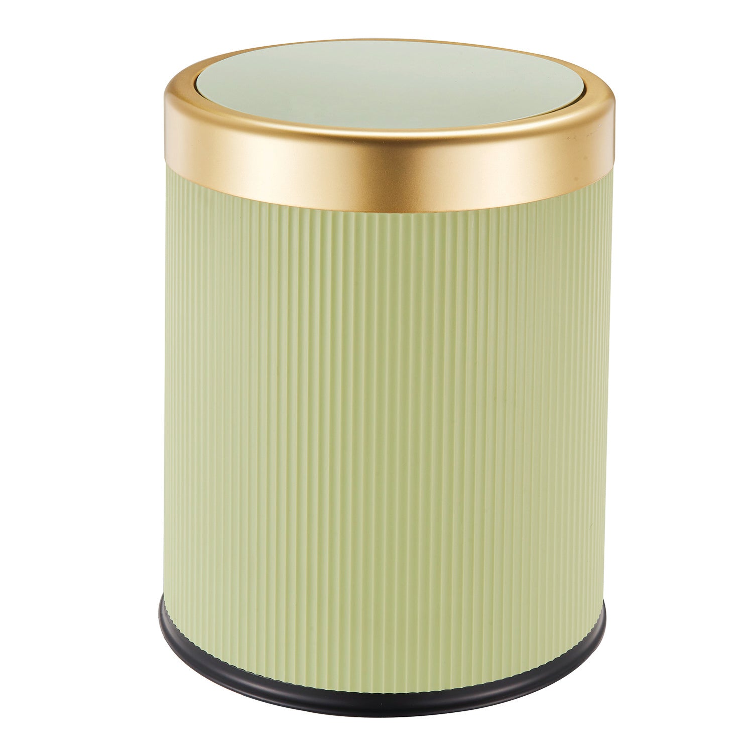 Red Deco Glint poubelle plastique 8L vert et or push
