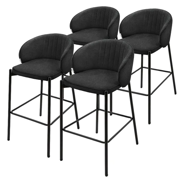 ECD Germany Möbel lot 4 tabourets bar anthracite tissu