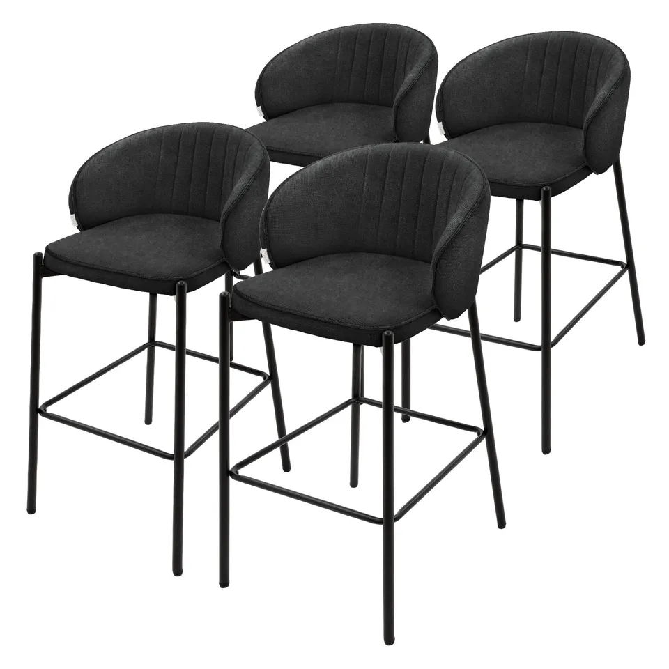ECD Germany Möbel lot 4 tabourets bar anthracite tissu