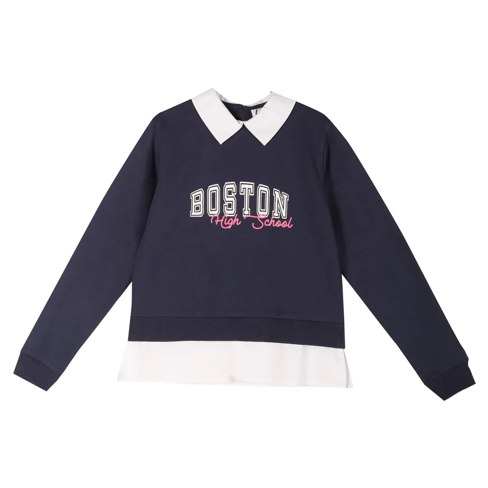 Sweat Enfant Bleu Foncé Pull Manches Longues 04A à 12A