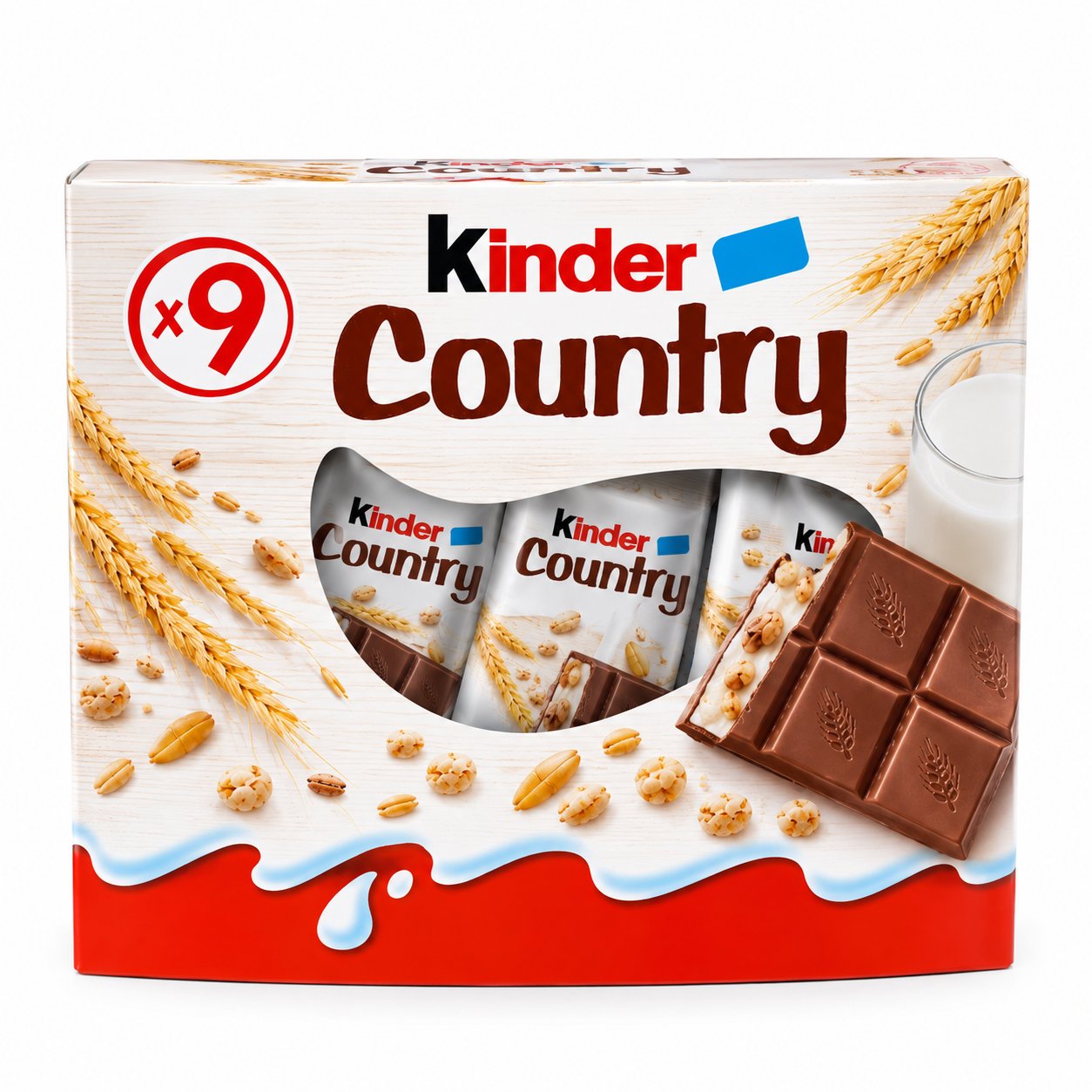 Kinder Country barres chocolatées 9 barres céréales