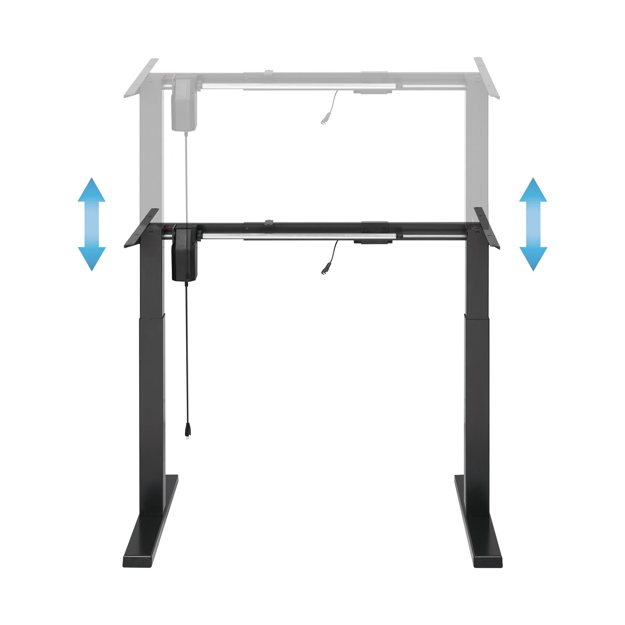 ECD Germany Möbel piétement bureau électrique gris 73-123 cm