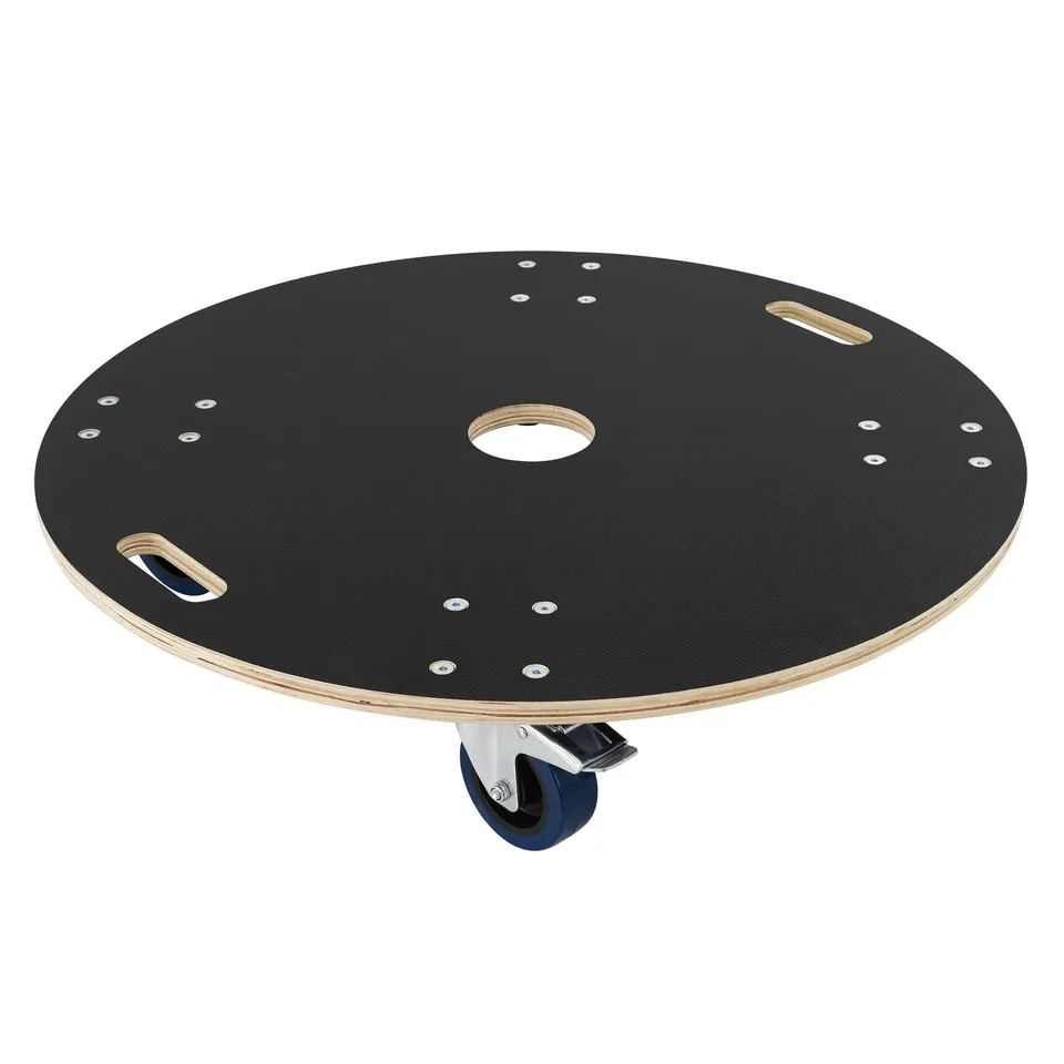 ECD Germany Plateau roulant rond 77 cm multiplex 800 kg freins