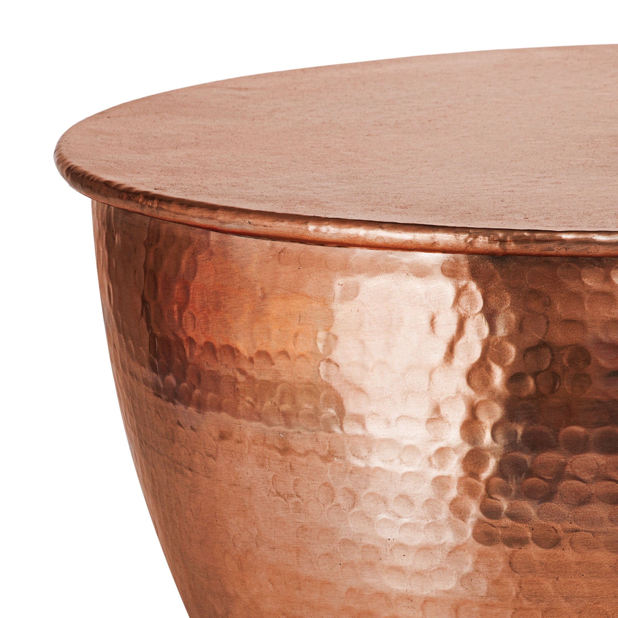 ECD Germany Möbel table basse ronde cuivre 59 cm martelée