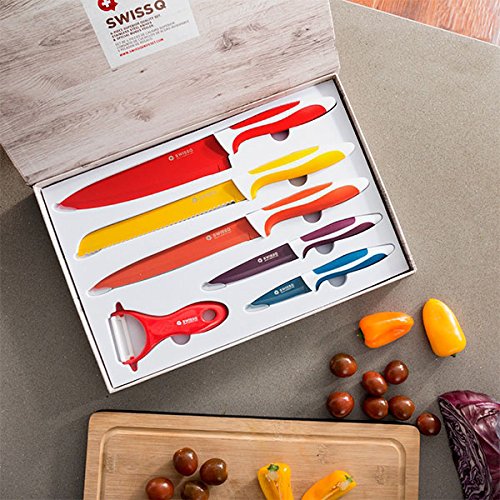 Shop-Story Swiss Q Ceramic couteaux cuisine inox set 5 + économe