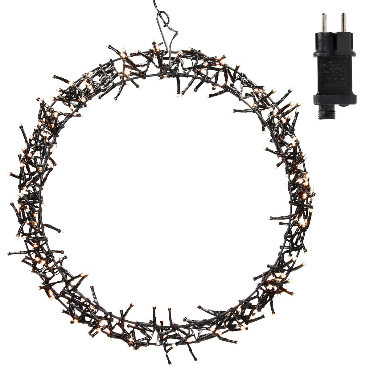 ECD Germany Couronne de Noël LED métal blanc chaud 58 cm