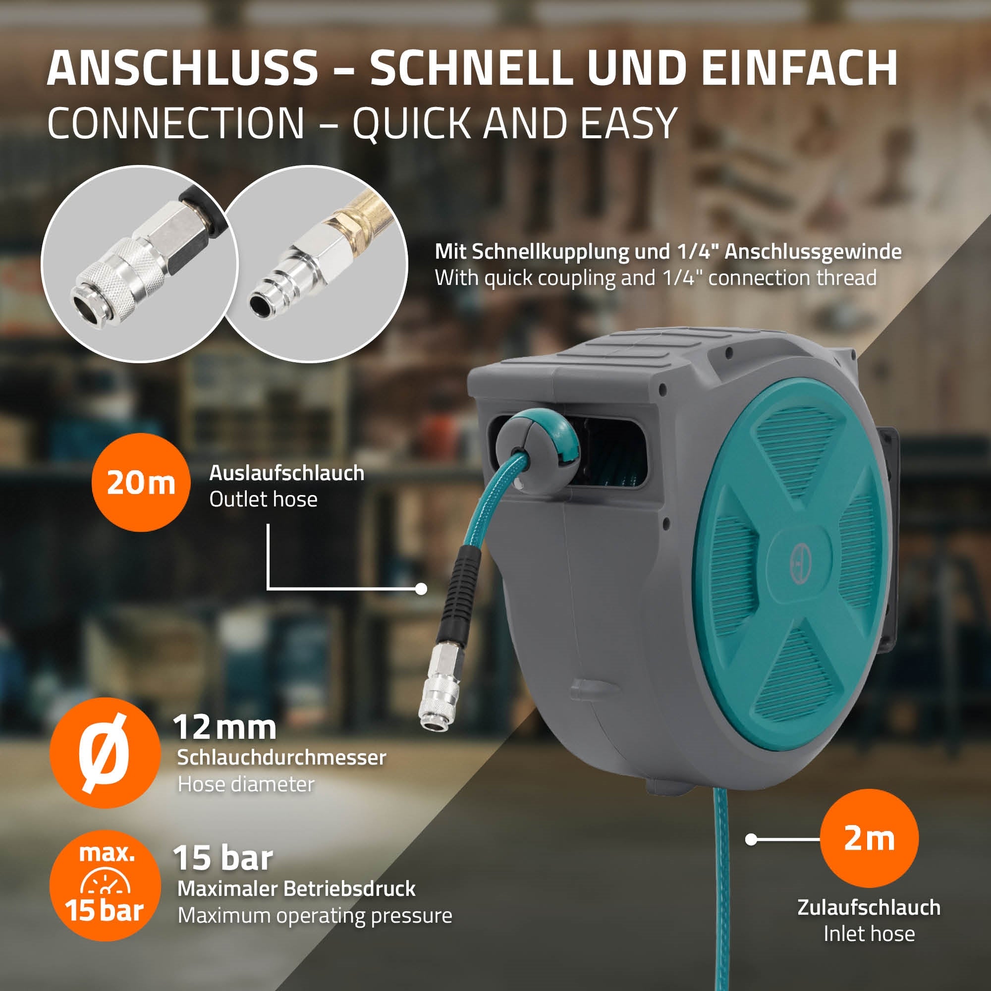 ECD Germany Atelier enrouleur air 20 m 1/4 mural