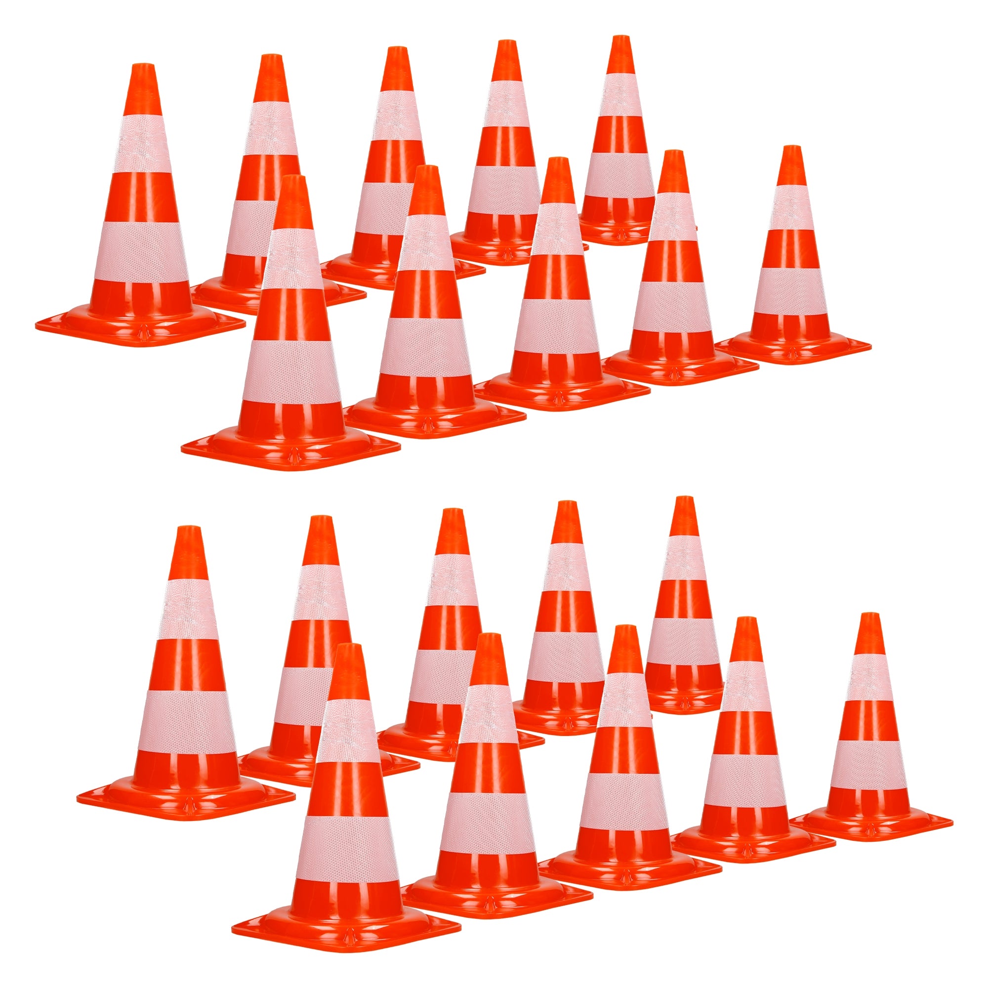 ECD Germany Cône Signalisation 47cm Orange Lot de 20 PVC