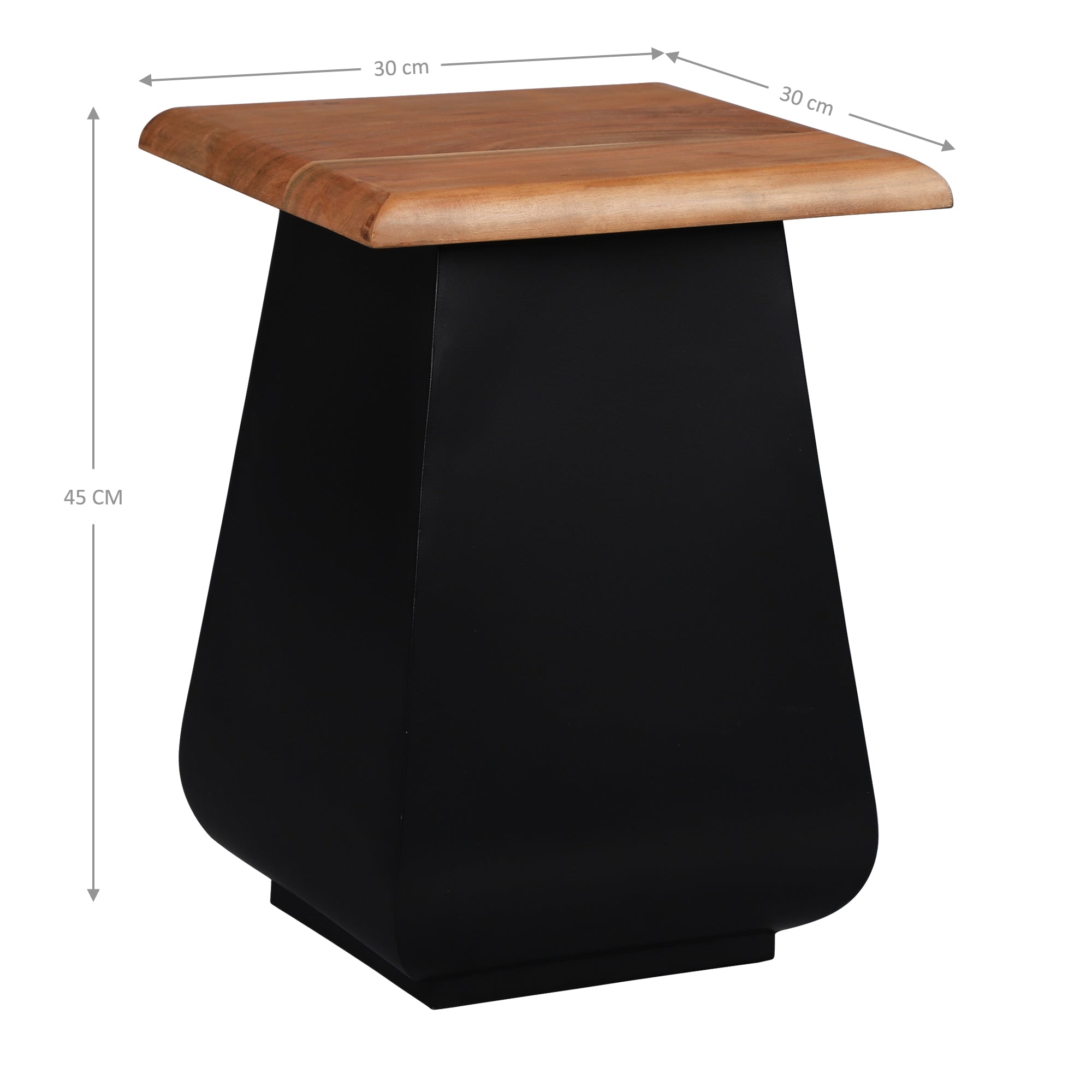 WOMO-Design bout de canapé acacia 30x30x45 cm nature noir