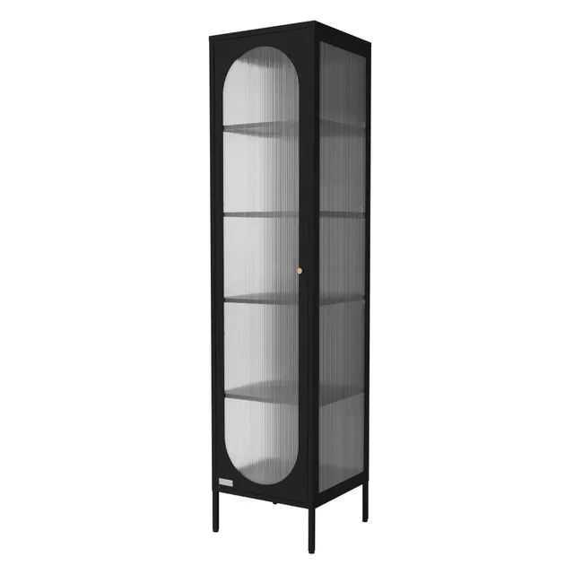 ECD Germany vitrine 42x175x40 cm noire acier 4 étagères B-Ware